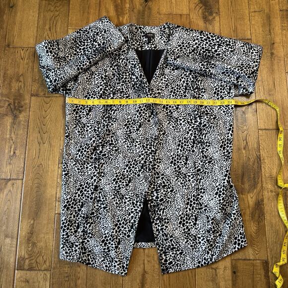 Rafaella Knit Open Front Cardigan Jacket Leopard Animal Print Black White Sz L - Picture 4 of 5
